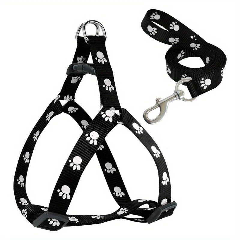 Adjustable Nylon Dog Harness and Leash Set